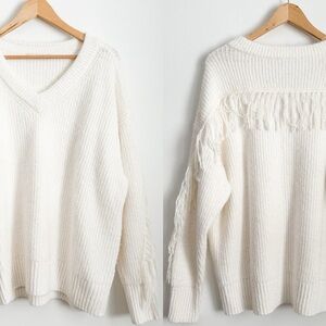 Abercrombie & Fitch Dad ultra soft white oversized knit sweater